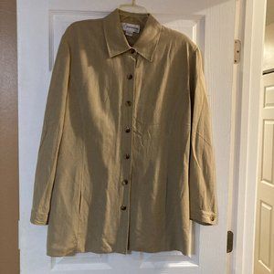 Beige Linen Peter Nygard Collection Blazer Size 14